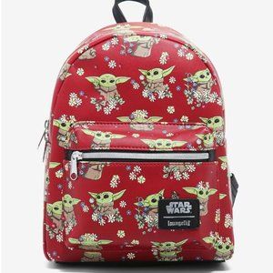 COPY - Loungefly Star Wars The Mandalorian The Child Floral Mini Backpack NWT